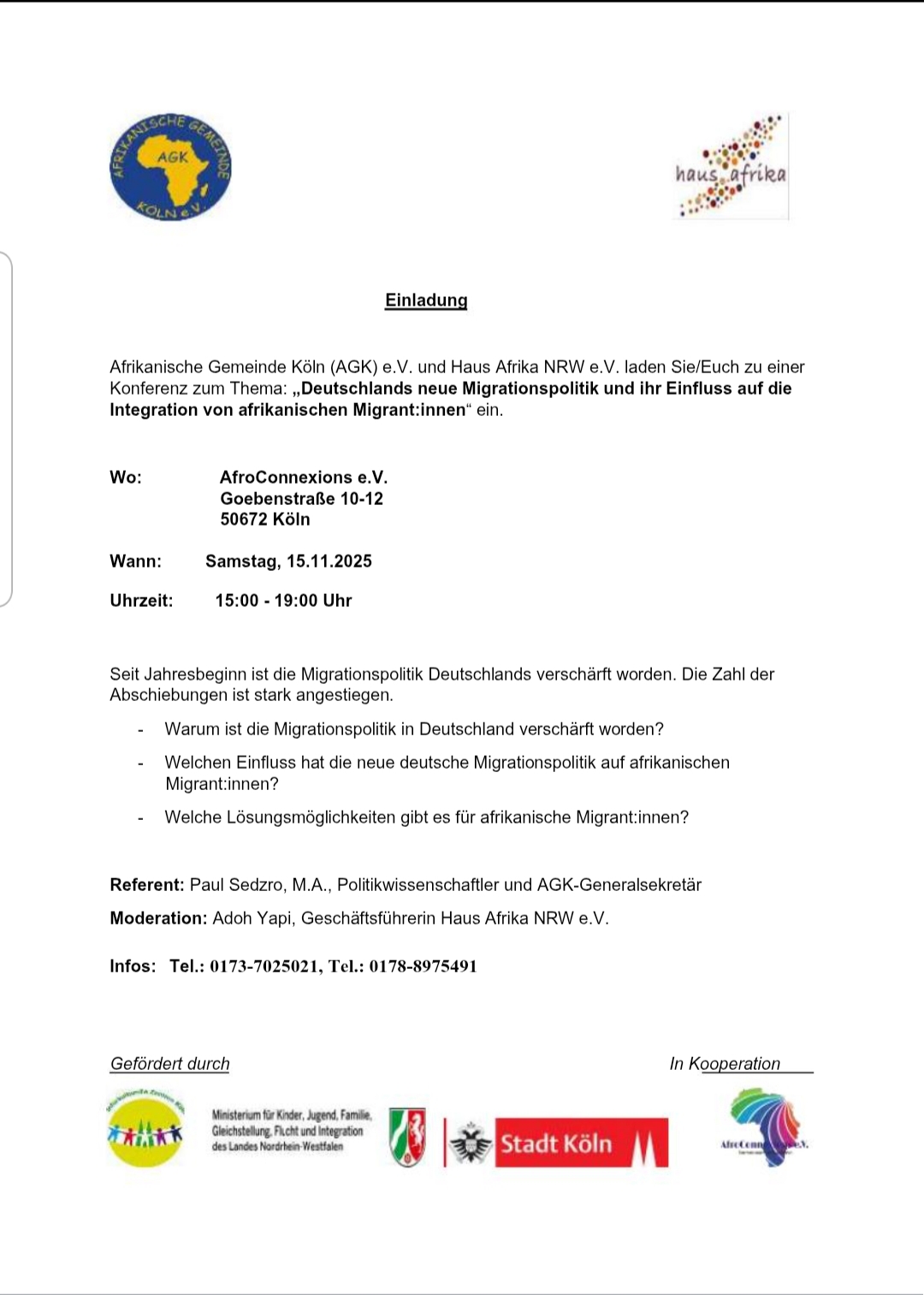 Herzliche Einladung! Diesen Samstag 15 - 19 Uhr!